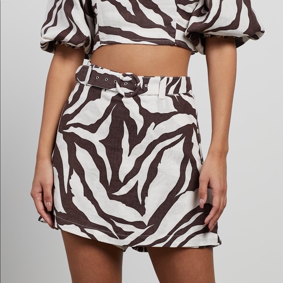 FAITHFULL THE BRAND Animal Print Celia Skort NWT
